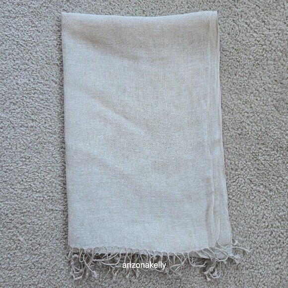 Accessories - Natural Linen Unbleached Flax Scarf